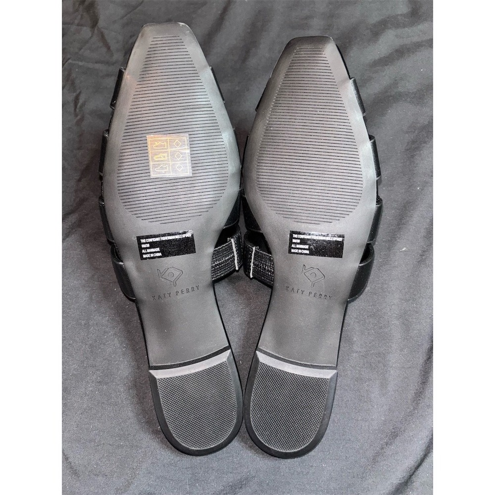 Katy Perry Sandals confident fisherman 9  Black Woven Cage Slide Slip-On Flats - Picture 4 of 6